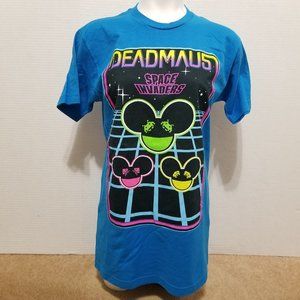 Deadmau5 shirt Medium Space Invaders arcade video game graphic band merch